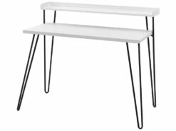 Bureau Avec Contremarche En Panneaux De Partic. Mélaminés Blanc -mobilier de bureau Shop meuble bureau 21694075