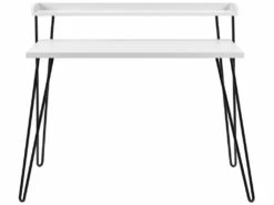 Bureau Avec Contremarche En Panneaux De Partic. Mélaminés Blanc -mobilier de bureau Shop meuble bureau 21694089