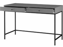 Bureau 2 Tiroirs En Panneaux De Particules Gris -mobilier de bureau Shop meuble bureau 21694119