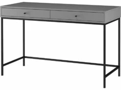 Bureau 2 Tiroirs En Panneaux De Particules Gris -mobilier de bureau Shop meuble bureau 21694123