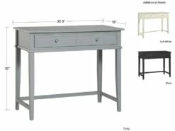 Bureau Avec 2 Tiroirs En MDF Gris -mobilier de bureau Shop meuble bureau 21694221
