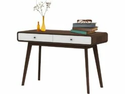 Bureau 2 Portes En Panneau De Particules Noyer Et Blanc -mobilier de bureau Shop meuble bureau 21694571