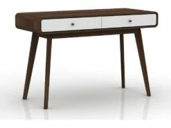 Bureau 2 Portes En Panneau De Particules Noyer Et Blanc -mobilier de bureau Shop meuble bureau 21694579