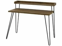 Bureau Avec Contremarche En Panneaux De Partic. Stratifié Noyer -mobilier de bureau Shop meuble bureau 21694607