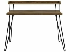 Bureau Avec Contremarche En Panneaux De Partic. Stratifié Noyer -mobilier de bureau Shop meuble bureau 21694621