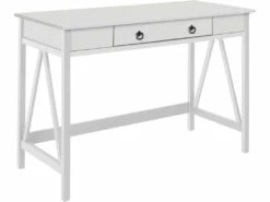 Bureau Avec 1 Tiroir En Pin Blanc