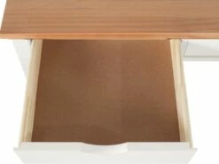 Bureau 2 Tiroirs En Pin Blanc Et Nature -mobilier de bureau Shop meuble bureau 21736469