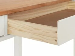 Bureau 2 Tiroirs En Pin Blanc Et Nature -mobilier de bureau Shop meuble bureau 21736479