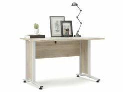 Prisme Bureau B, Imitation Chêne, Blanc. -mobilier de bureau Shop meuble bureau 22084777