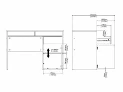Plus Bureau Avec 1 Porte, 1 Tiroir Et 2 Tablettes De Rangement, Finition Béton/blanc Brillant. -mobilier de bureau Shop meuble bureau 22084867
