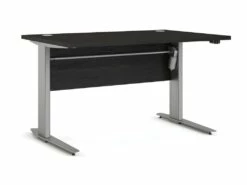 Prisme Bureau à Hauteur Réglable électrique, En Frêne Noir Et Gris Argenté. -mobilier de bureau Shop meuble bureau 22085393