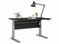 Prisme Bureau à Hauteur Réglable électrique, En Frêne Noir Et Gris Argenté. -mobilier de bureau Shop meuble bureau 22085399