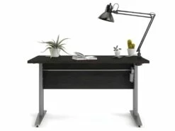 Prisme Bureau à Hauteur Réglable électrique, En Frêne Noir Et Gris Argenté. -mobilier de bureau Shop meuble bureau 22085401