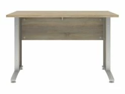 Prisme Bureau C, Imitation Chêne Et Acier, Gris Argenté. -mobilier de bureau Shop meuble bureau 22085429