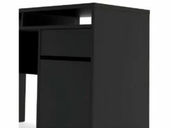 Plus Bureau Avec 1 Porte, 1 Tiroir Et 2 Tablettes De Rangement, Noir Mat. -mobilier de bureau Shop meuble bureau 22085497
