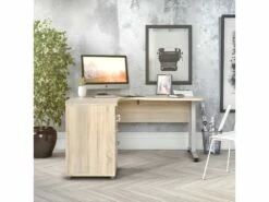 Prisme Bureau 3 Tiroirs. Finition Chêne Et Blanc. -mobilier de bureau Shop meuble bureau 22085521