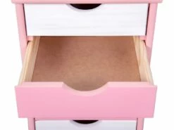 Pierre Commode à Roulettes à 6 Tiroirs, 4 Roulettes (avec 2 Avec Arrêt) Rose, Blanc. -mobilier de bureau Shop meuble bureau 22096075