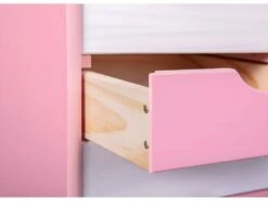 Pierre Commode à Roulettes à 6 Tiroirs, 4 Roulettes (avec 2 Avec Arrêt) Rose, Blanc. -mobilier de bureau Shop meuble bureau 22096077