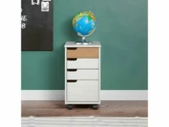 Mestre Commode Bureau, Tiroir Cassette Sur Roulettes. 3, 1 Tiroir Blanc,miel. -mobilier de bureau Shop meuble bureau 22105321