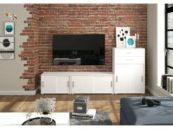 Mover Armoire De Bureau Avec 2 Portes Coulissantes 2 Portes, 2 Tiroirs Blanche. -mobilier de bureau Shop meuble bureau 22105365