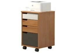Mestre Commode Bureau, Tiroir Cassette Sur Roulettes. 3, 1 Tiroir Miel,blanc.gris. -mobilier de bureau Shop meuble bureau 22105389