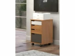 Mestre Commode Bureau, Tiroir Cassette Sur Roulettes. 3, 1 Tiroir Miel,blanc.gris. -mobilier de bureau Shop meuble bureau 22105393