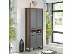 Prime étagère De Bureau 4 Portes, 1 Tablette, Old Wood Décor. -mobilier de bureau Shop meuble bureau 22105421