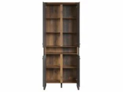 Prime étagère De Bureau 4 Portes, 1 Tablette, Old Wood Décor. -mobilier de bureau Shop meuble bureau 22105427