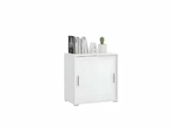 Mover Armoire De Bureau Avec 2 Portes Coulissantes 68x72x40 Cm Blanche.
