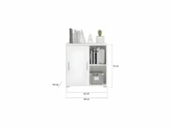 Mover Armoire De Bureau Avec 2 Portes Coulissantes 68x72x40 Cm Blanche. -mobilier de bureau Shop meuble bureau 22105671