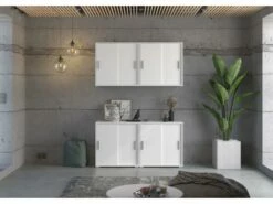 Mover Armoire De Bureau Avec 2 Portes Coulissantes 68x72x40 Cm Blanche. -mobilier de bureau Shop meuble bureau 22105675