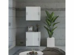 Mover Armoire De Bureau Avec 2 Portes Coulissantes 68x72x40 Cm Blanche. -mobilier de bureau Shop meuble bureau 22105677