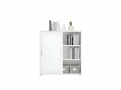 Mover Armoire De Bureau Avec 2 Portes Coulissantes 100x107x40 Cm Blanche. -mobilier de bureau Shop meuble bureau 22105737