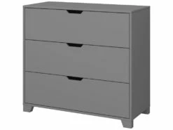 Loke Commode à 3 Tiroirs, Gris Laqué. -mobilier de bureau Shop meuble bureau 22113103