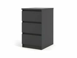 Nada Commode Basse Et étroite à 3 Tiroirs, Noir Mat. -mobilier de bureau Shop meuble bureau 22690345
