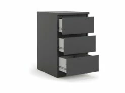 Nada Commode Basse Et étroite à 3 Tiroirs, Noir Mat. -mobilier de bureau Shop meuble bureau 22690347