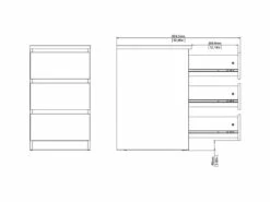 Nada Commode Basse Et étroite à 3 Tiroirs, Noir Mat. -mobilier de bureau Shop meuble bureau 22690355