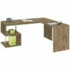 Bureau Dmassaro, Bureau D'angle Support PC, Table De Bureau Polyvalente, Bureau Gain De Place Multiposition, 100% Made In Italy, Cm 160x60h78, Chêne