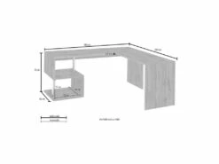 Bureau Dmassaro, Bureau D'angle Support PC, Table De Bureau Polyvalente, Bureau Gain De Place Multiposition, 100% Made In Italy, Cm 160x60h78, Chêne -mobilier de bureau Shop meuble bureau 22860081