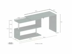 Bureau Dascagn, Bureau D'angle Support PC, Table De Bureau Polyvalente, Bureau Gain De Place Multiposition, 100% Made In Italy, Cm 120x50h75, Blanc Brillant -mobilier de bureau Shop meuble bureau 22860175