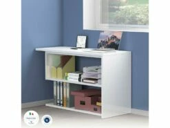 Bureau Dascagn, Bureau D'angle Support PC, Table De Bureau Polyvalente, Bureau Gain De Place Multiposition, 100% Made In Italy, Cm 120x50h75, Blanc Brillant -mobilier de bureau Shop meuble bureau 22860177