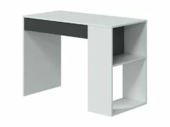 Bureau Danani, Bureau Réversible Avec Tiroir, Table D'étude Ou De Bureau Pour PC, 101x50h73 Cm, Blanc Et Anthracite