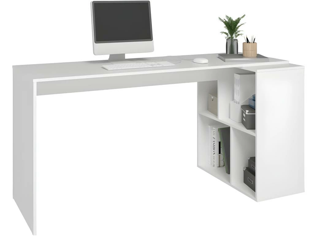 Bureau Et Rayonnage Blanc 4 Niches OFFICE 4 Bureau Et Rayonnage Blanc 4 Niches OFFICE – Image 4