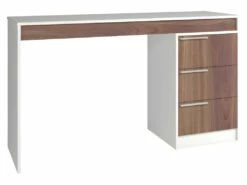 Bureau Et Caisson 3 Tiroirs Amovible Blanc Et Châtaignier -mobilier de bureau Shop meuble bureau 22969455