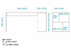 Bureau Et Rayonnage Châtaignier 4 Niches OFFICE -mobilier de bureau Shop meuble bureau 22969477
