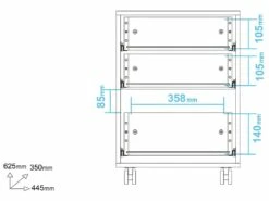 Caisson Roulant 3 Tiroirs Blanc Multi -mobilier de bureau Shop meuble bureau 22969545
