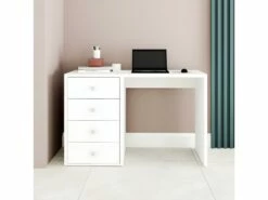 Bureau Blanc 4 Tiroirs 120 Cm Office -mobilier de bureau Shop meuble bureau 22970189