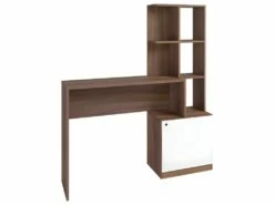 Bureau Châtaignier Blanc Bibliothèque 6 Niches Et 1 Caisson Intégrés 8 Bureau Châtaignier Blanc Bibliothèque 6 Niches Et 1 Caisson Intégrés -mobilier de bureau Shop meuble bureau 22970211