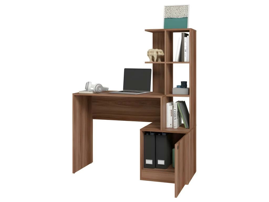 Bureau Châtaignier Bibliothèque 6 Niches Et 1 Caisson Intégrés 2 Bureau Châtaignier Bibliothèque 6 Niches Et 1 Caisson Intégrés – Image 2