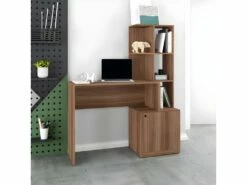 Bureau Châtaignier Bibliothèque 6 Niches Et 1 Caisson Intégrés 7 Bureau Châtaignier Bibliothèque 6 Niches Et 1 Caisson Intégrés -mobilier de bureau Shop meuble bureau 22970219